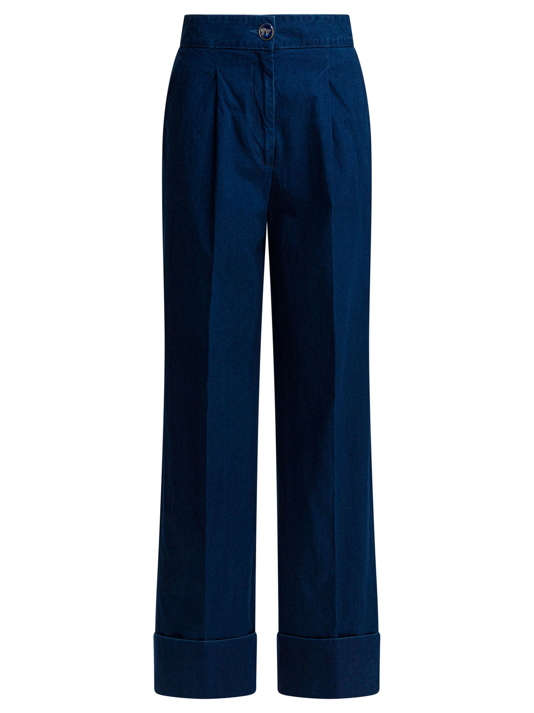 Valentino Wide-Leg  With Pleats Jeans - Blue | e4ee875a752bed1c96384b6b8113dbe1742ace36