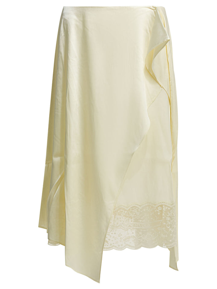 Acne Studios Asymmetrical Midi Skirt Skirts - White | 11a550dd4077a299071e37c2d92e2dc5c1be0f20