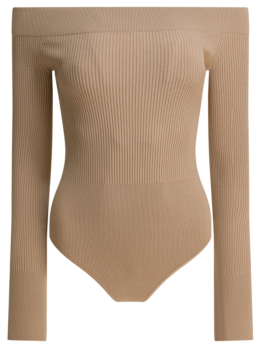 AlaïA Body Off-Shoulder Tops - Beige | 7edbd1b40d3a26334d6ad7c15a9553dda6296f58