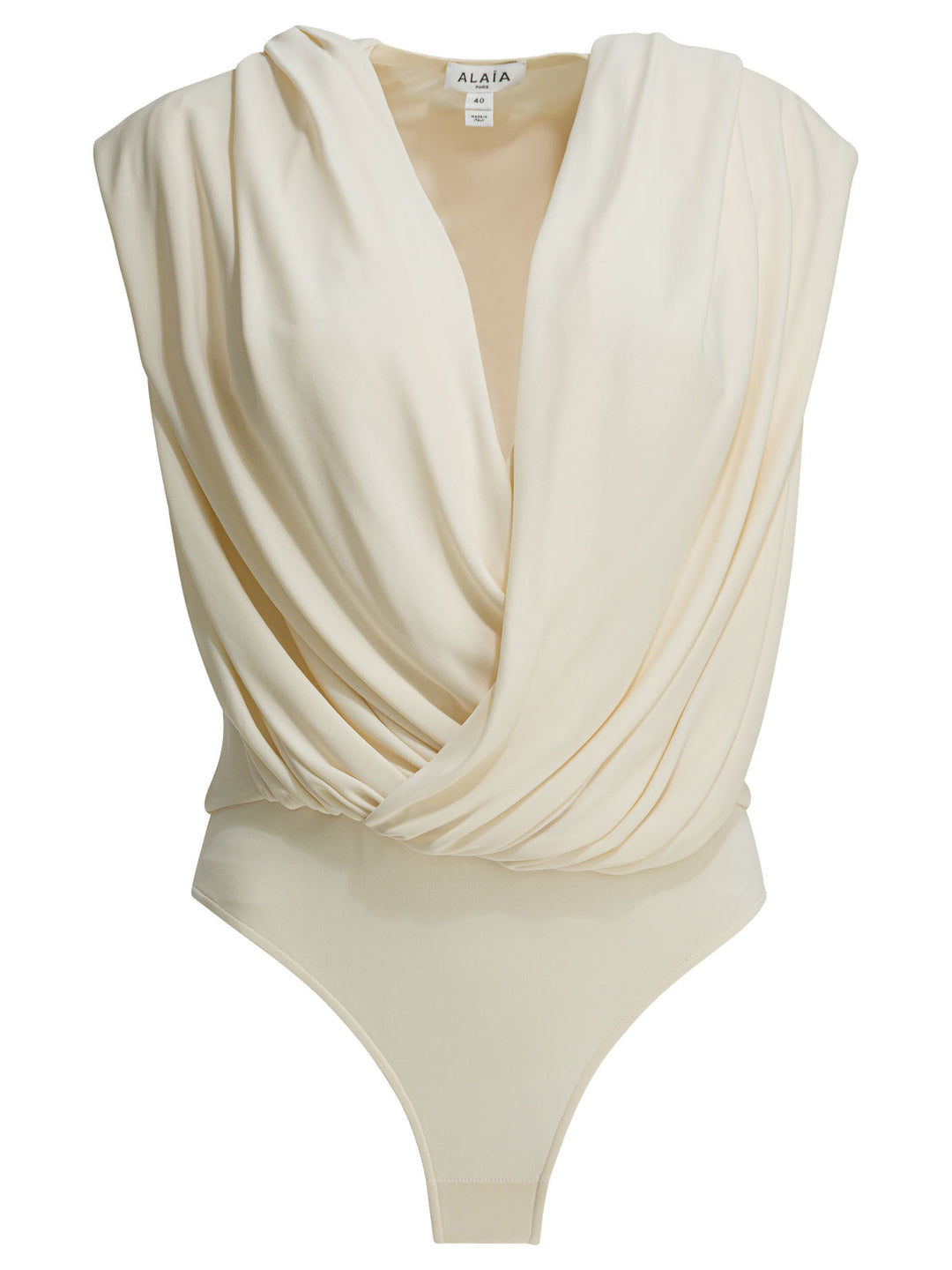AlaïA Draped Bodysuit With Hood Tops - White | 480a10022b123384844d7a909953bfb643406826