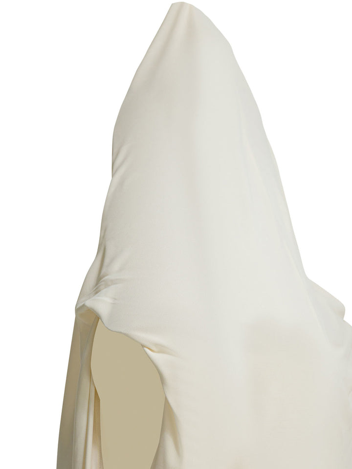 AlaïA Draped Bodysuit With Hood Tops - White | 787b29e30bd0b0ebad1db7a9ffe476365bef8cd7