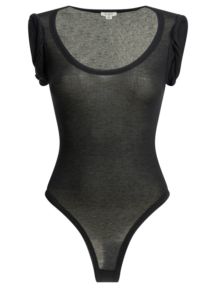AlaïA Cashmere Blend Bodysuit Tops - Black | 615cb3bf5366e5ca7eb91ffbc8ce35c183e1b03a