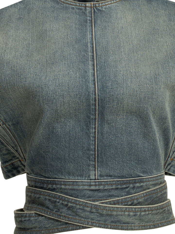 AlaïA Casual Denim Top Tops - Light blue | 0d8b8a1cc9b836340cd0f45b42e0217419e930bc