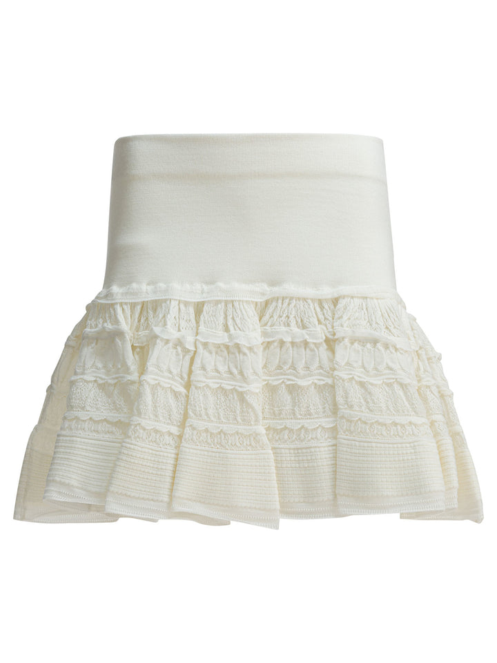 AlaïA Miniskirt With Ruffles Skirts - White | a603cf526cb511b381e47df391059e040c13e274