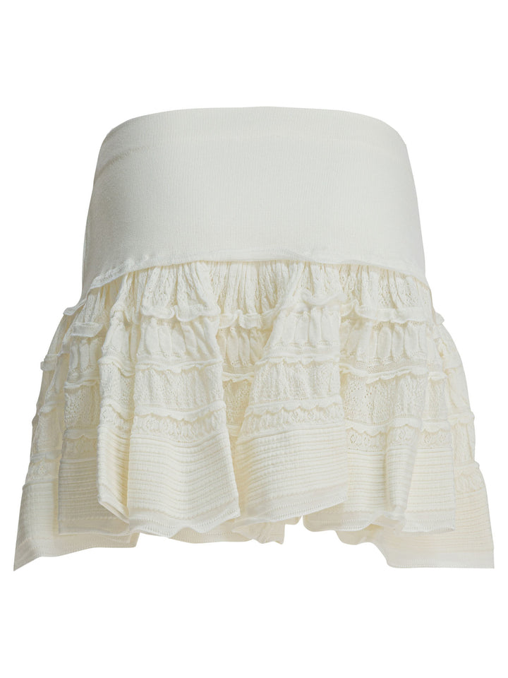 AlaïA Miniskirt With Ruffles Skirts - White | d96d70ea4408fd92fbea6aaeb6e4dcf3411e09d3