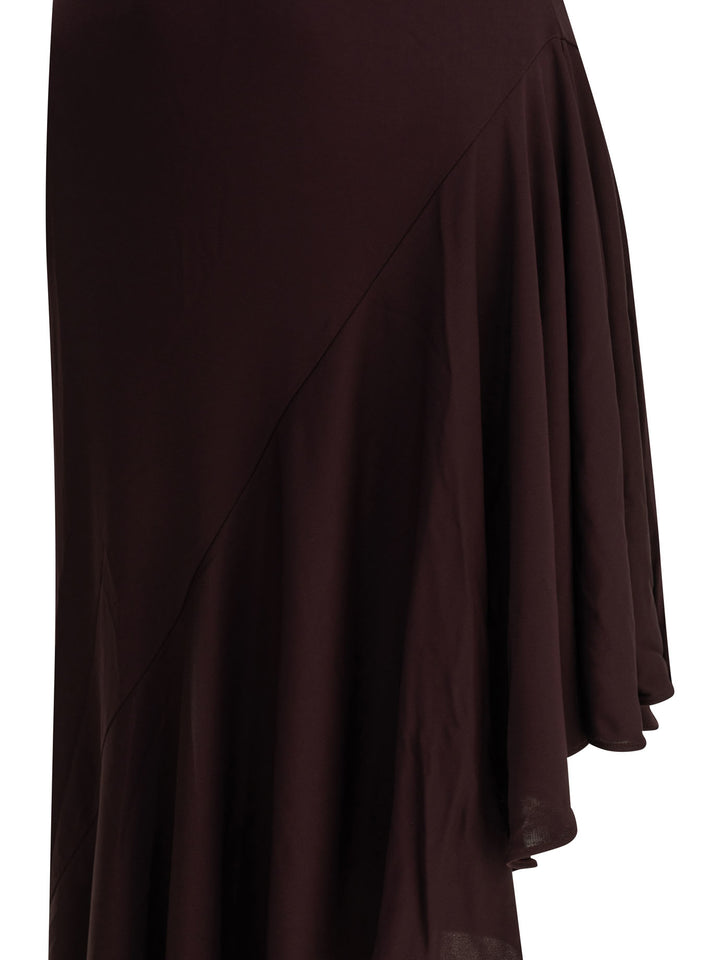 AlaïA Asymmetrical Midi Dress Dresses - Bordeaux | 80b70a5b4b1b0a332222462945d6386b96327939