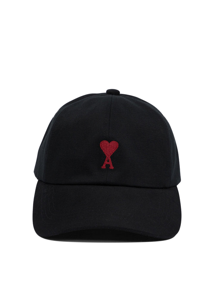 Ami Paris Baseball Cap With Ami De Cœur Embroidery Hats - Black | adfc000561f72a678884cc03696c6597ebbc8791