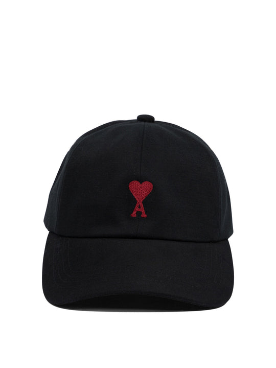 Baseball Cap With Ami De CœUr Embroidery Hats Black
