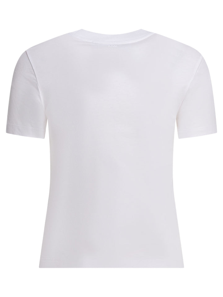 Ami Paris Crew-Neck T-Shirt With Logo T-shirts - White | 9636abfdd8a9ff23e46fb618992344d4733c5f18