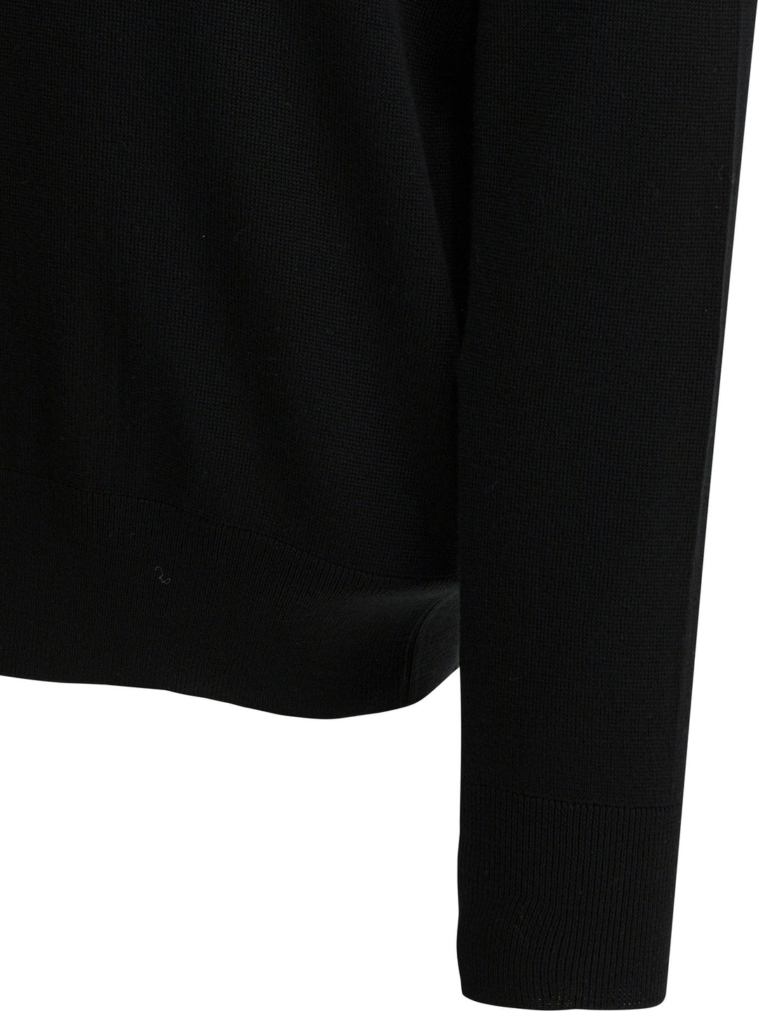 Ami Paris Crew-Neck Sweater With Logo Knitwear - Black | 469a9265318887003dfb44fd1107c90800d72f80