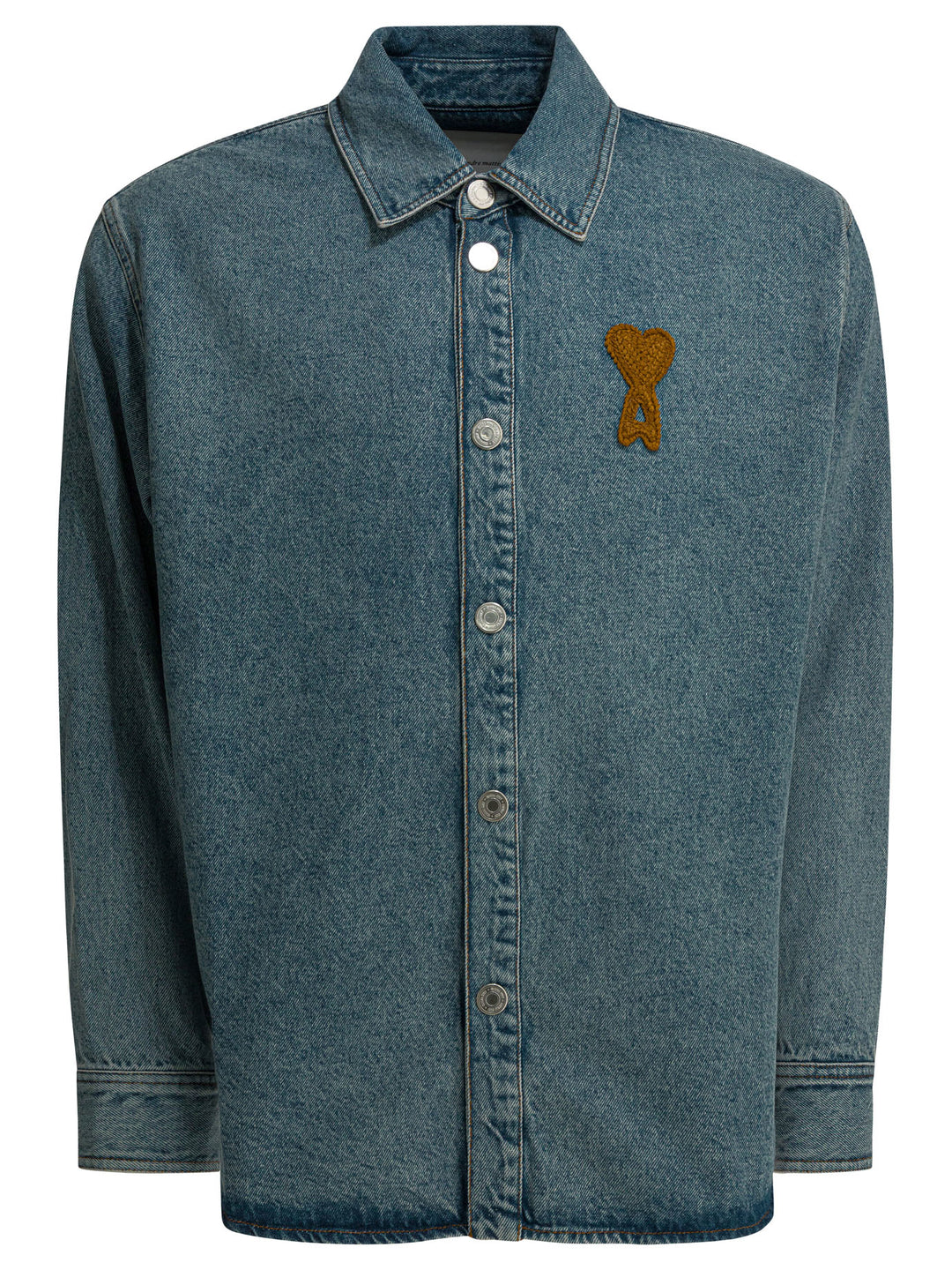 Ami Paris Denim Shirt With Logo Shirts - Blue | 9fb0a44634f1f9dfafb2a78c752f472dbe5efb59