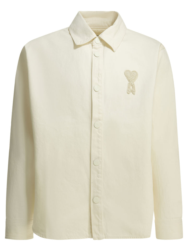 Ami Paris Ami De Coeur Jackets and Coats - White | 92897efdd5f33e42c78e06fb456f766e51134f95