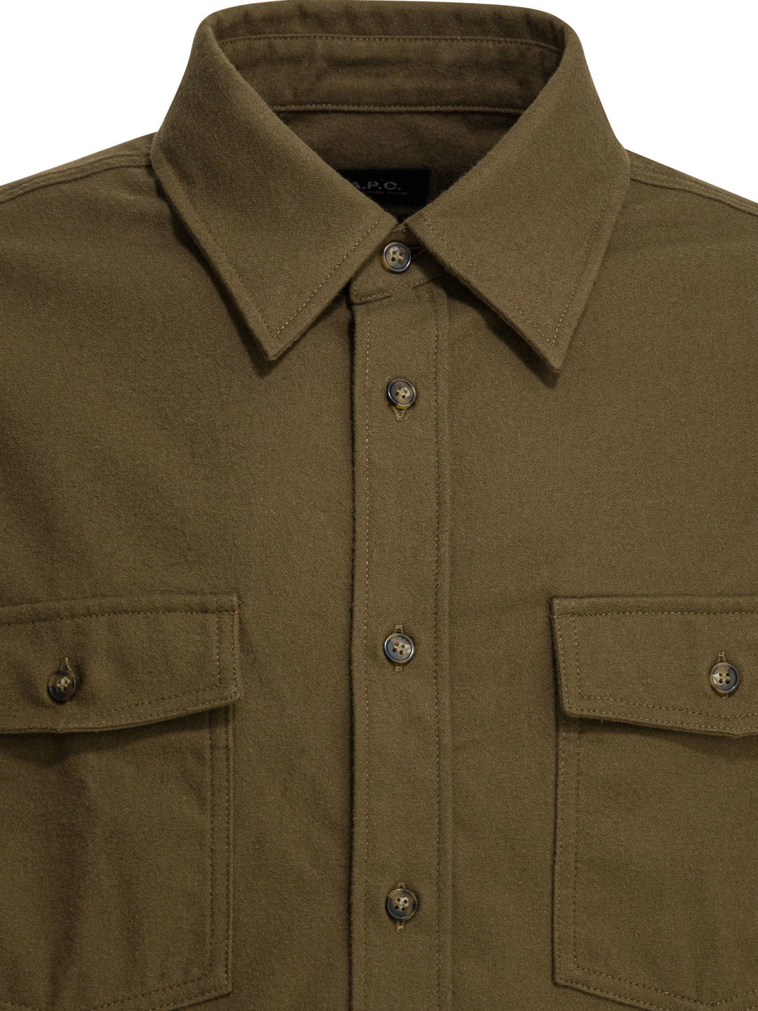 A.P.C. Cotton Overshirt Jacket Jackets and Coats - Green | 9aa9b57141433566bfc694d221b285c1124b76b6
