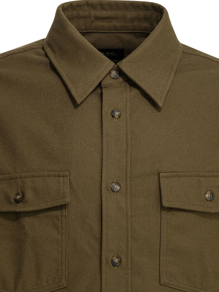 A.P.C. Cotton Overshirt Jacket Jackets and Coats - Green | 9aa9b57141433566bfc694d221b285c1124b76b6