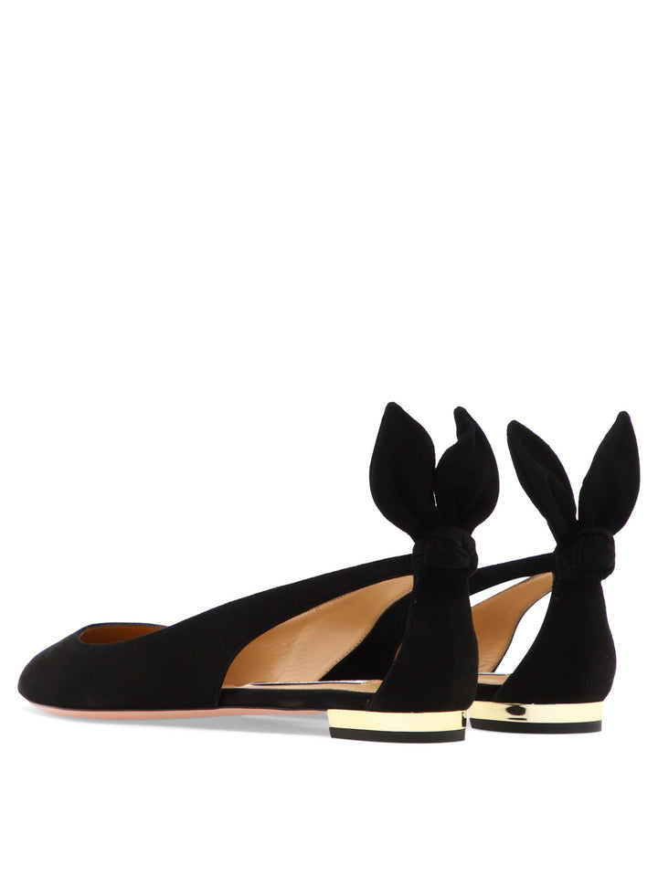 Aquazzura Bow Tie Ballet Ballerinas - Black | 2d9c971a1289de589bdb446da1000aeb9718f0ca