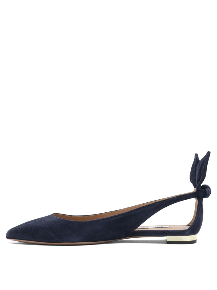 Aquazzura Bow Tie Ballet Ballerinas - Blue | 6b568414560e926f174c5e3303fd3ead6e94dbbe