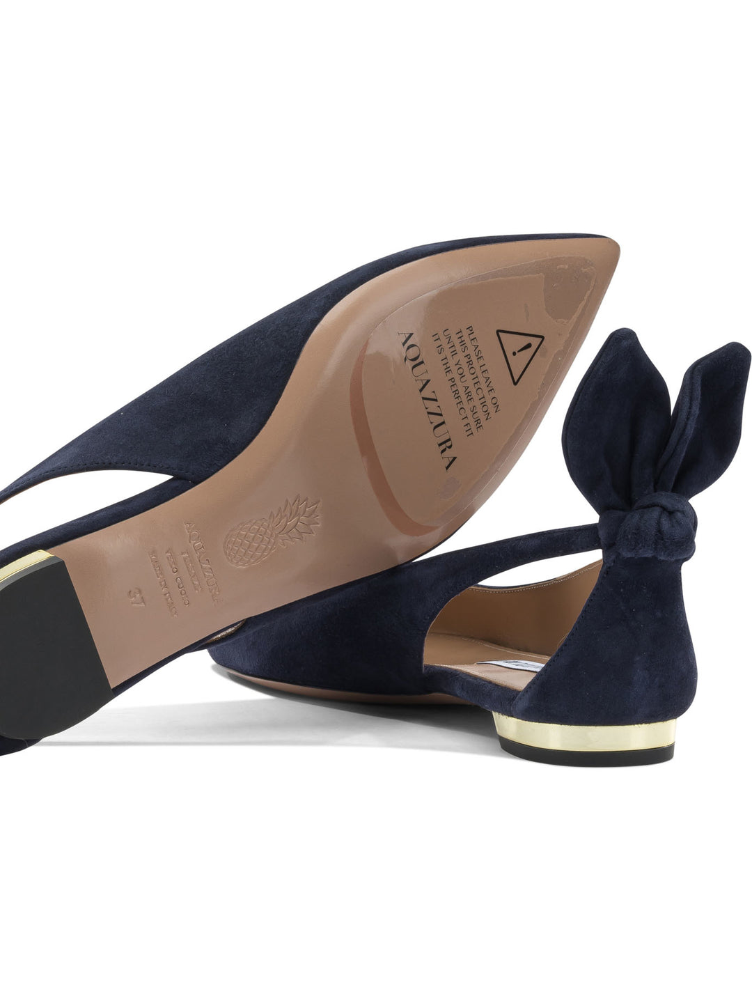 Aquazzura Bow Tie Ballet Ballerinas - Blue | 2db41a439a5317ea9286ce0fea0c0ec4c1a4f9cb