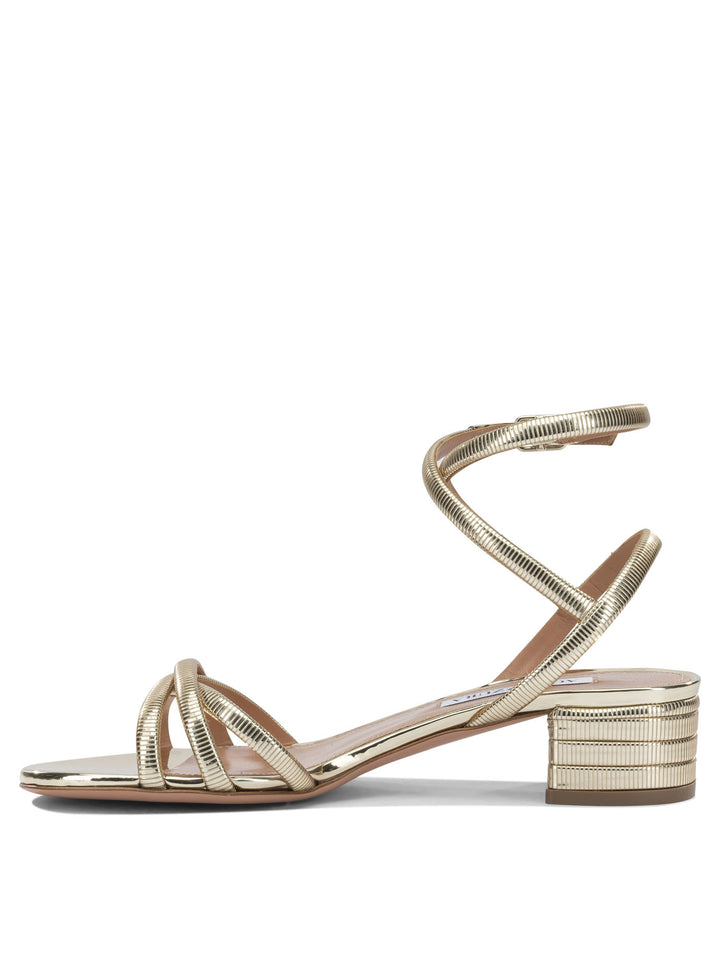 Aquazzura Heatweave 35mm Sandals - Gold | 3088279a0ca21dfece6bb7c6546abb2f6eb9ba8b