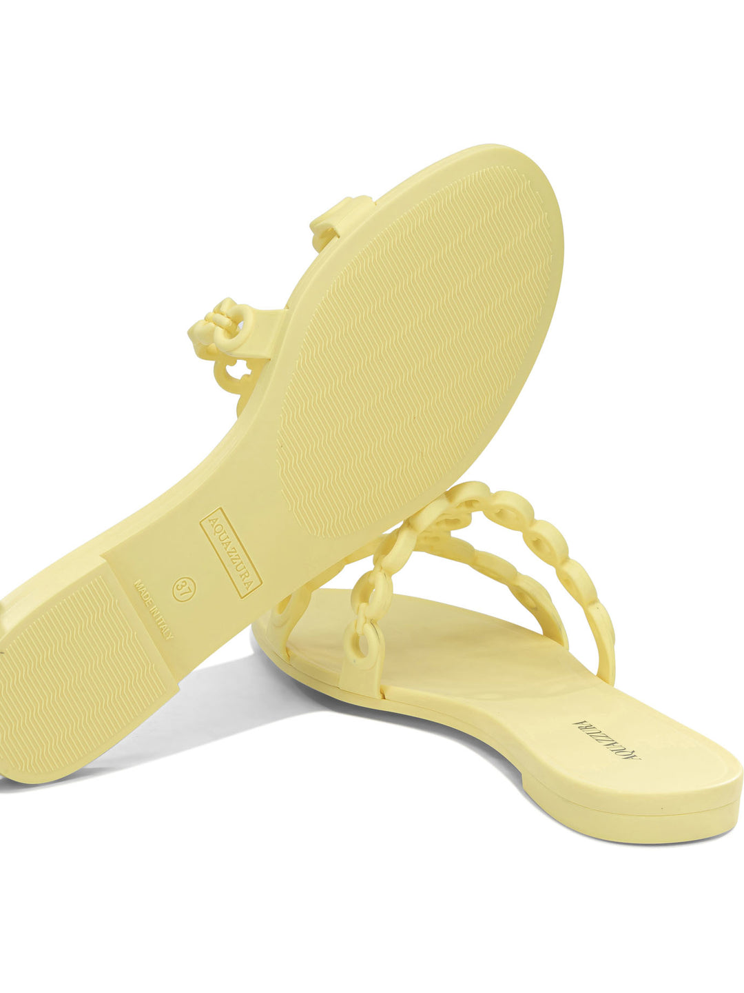 Aquazzura Inifinity Chain Sandals - Yellow | 84053f85758c0146be5c3446124272a4182cd042