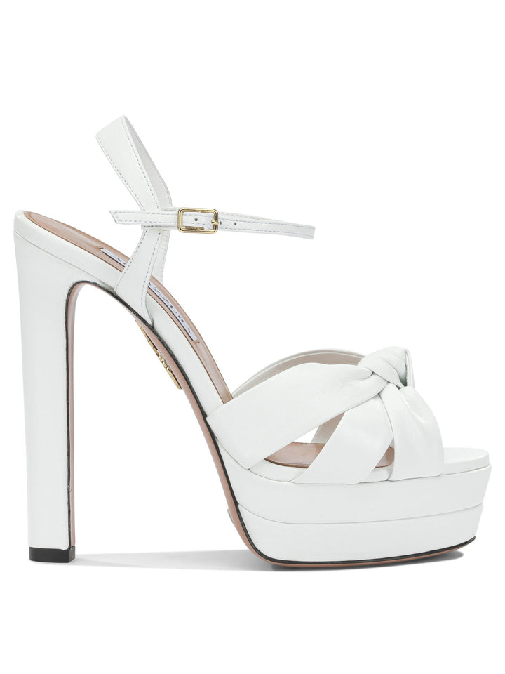 Aquazzura Nina Plateau 130mm Sandals - White | 05d13e4f1c555c441fbe6ac4176e434aee60ff79
