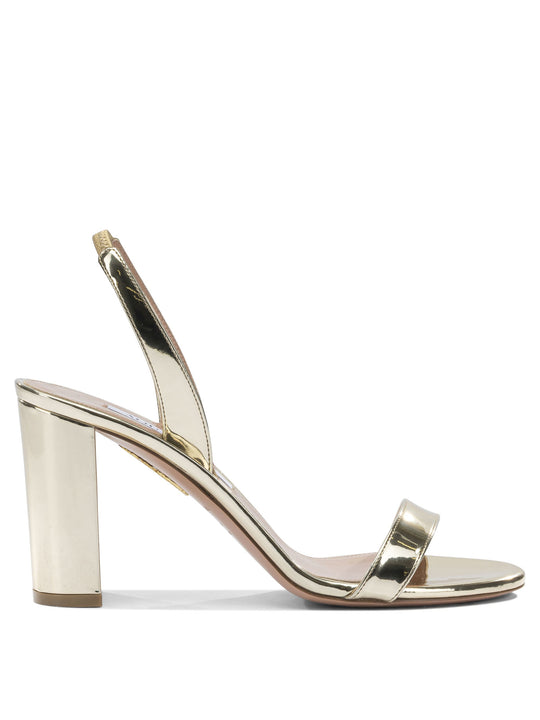 So Nude Block 85mm Sandals Gold