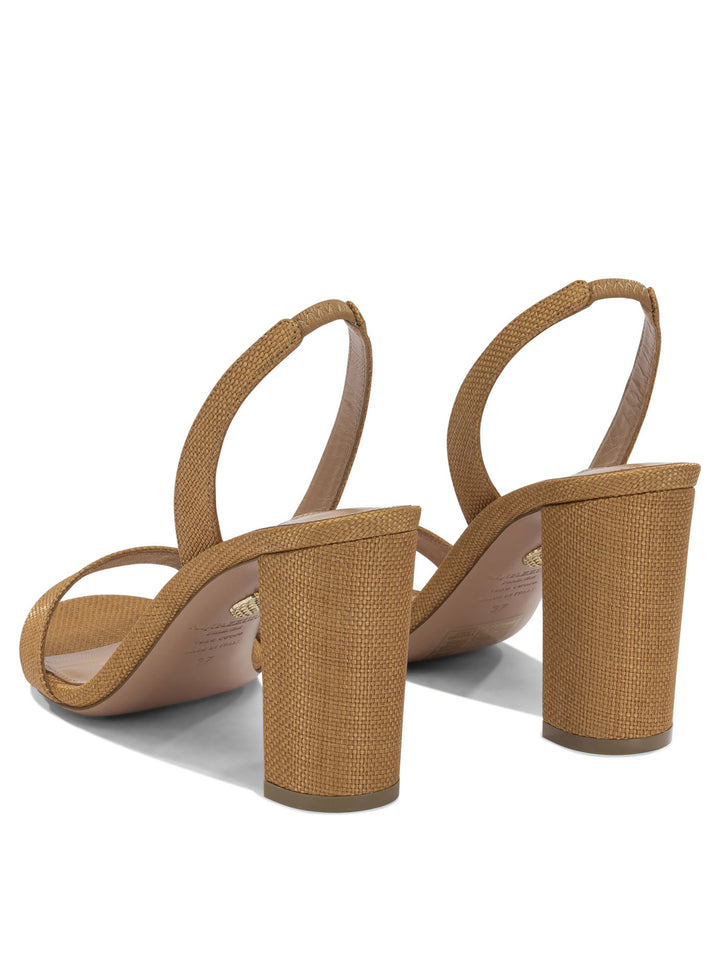 Aquazzura So Nude Block 85mm Sandals - Brown | 4dbd4bed79ac7e1ab7b63e5feca67fd52a0fd146