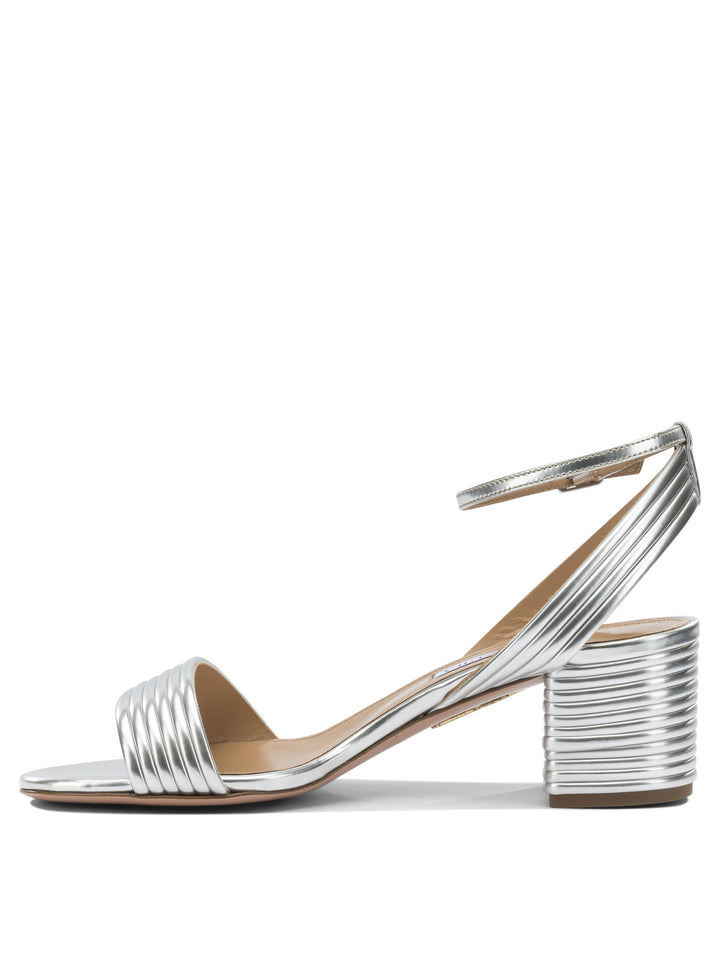 Aquazzura Sundance Sandal 50 Mm Heeled shoes - Silver | 6aa5856ab4f595a344209af55f89363d729f9e8f