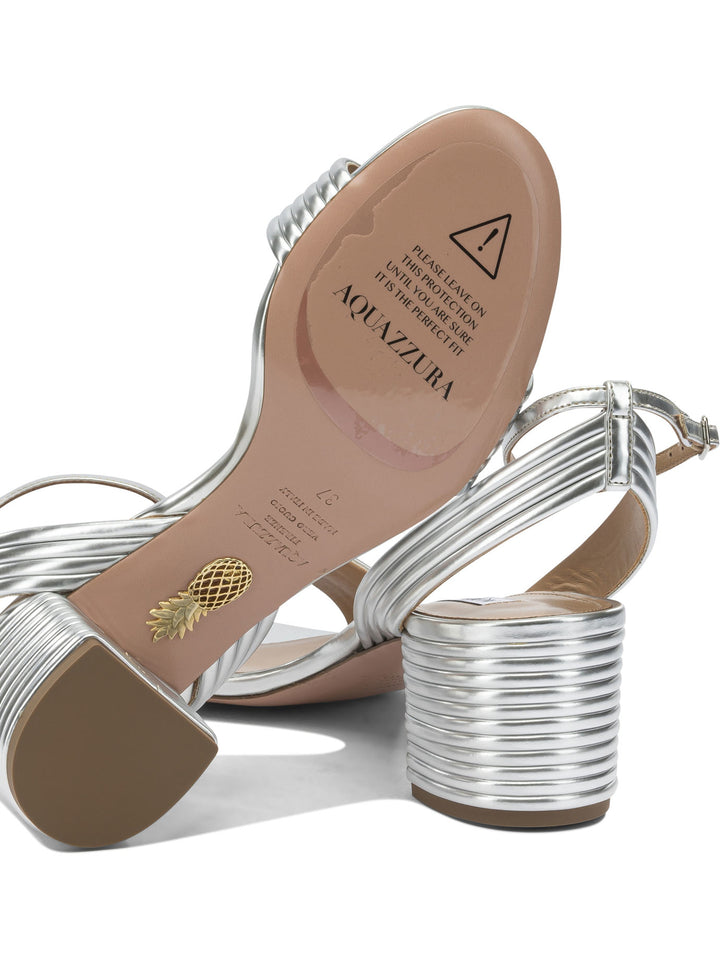 Aquazzura Sundance Sandal 50 Mm Heeled shoes - Silver | 1c2cf21f6911c0185db196c9b467b31fdb6e19c8