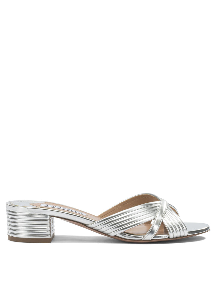 Aquazzura Sundance 35 Mm Sandals - Silver | 6416dcf3e62f9b2236844c50b36f324552d05f46