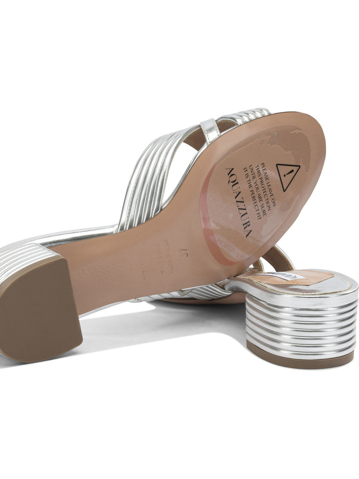 Aquazzura Sundance 35 Mm Sandals - Silver | cc90eb4fc42966e1ea4607558167a2781d114e5d
