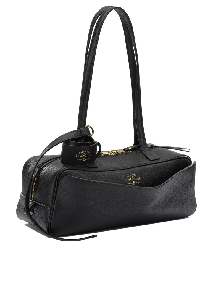 Balenciaga Bowling Carrie Shoulder Bags - Black | 94f5b4e048ca13996488cf39ffb91076d079677f