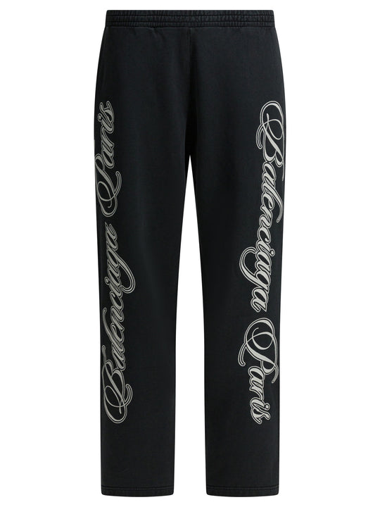 Baggy Cursive Trousers Black