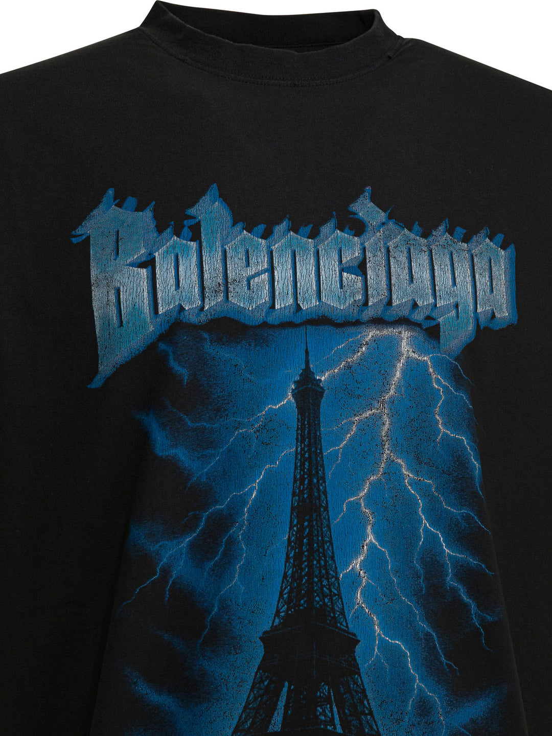 Balenciaga Paris Thunderstorm T-shirts - Black | c583ee30ccc76a042704972dc783ef796d82de8d