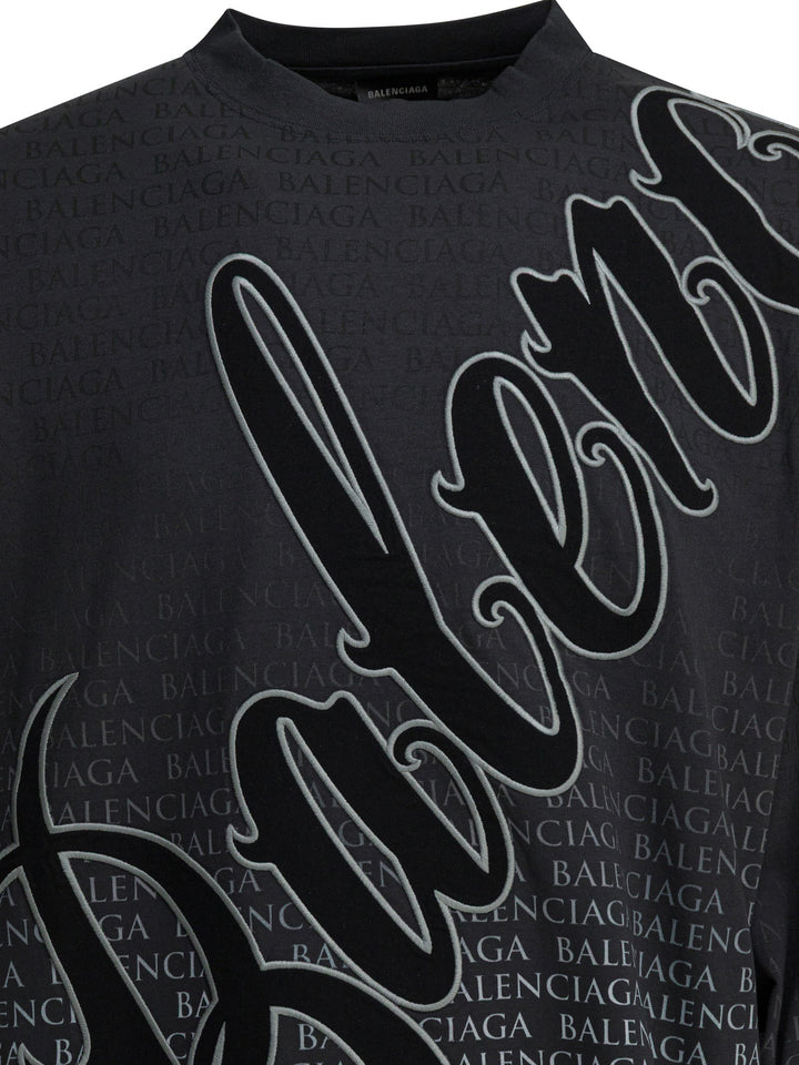 Balenciaga Crew-Neck T-Shirt With Print T-shirts - Black | f9c1c4d55e2637065f9777ff8d30170832742810