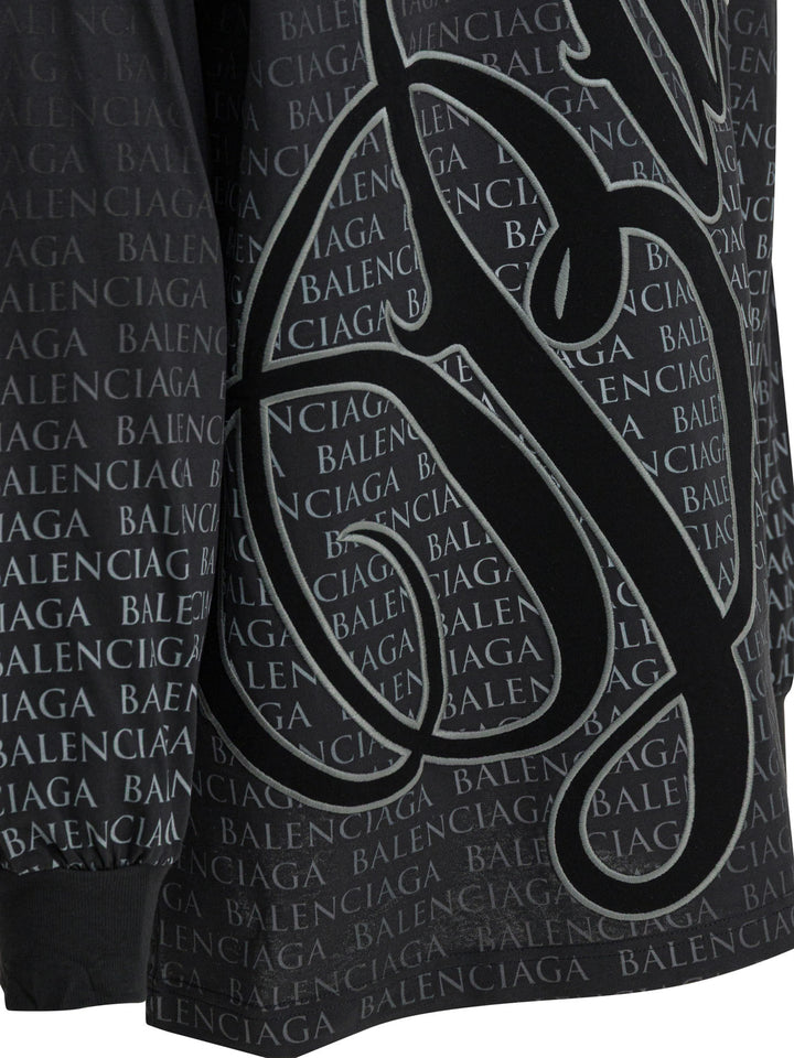 Balenciaga Crew-Neck T-Shirt With Print T-shirts - Black | 5ec119d6d55c041cb00982f6c78d3fb8197a370d