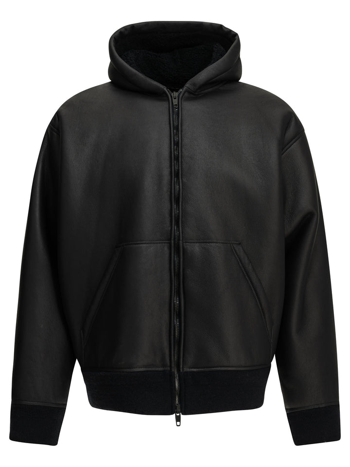 Balenciaga Hooded Shearling Jacket Blue