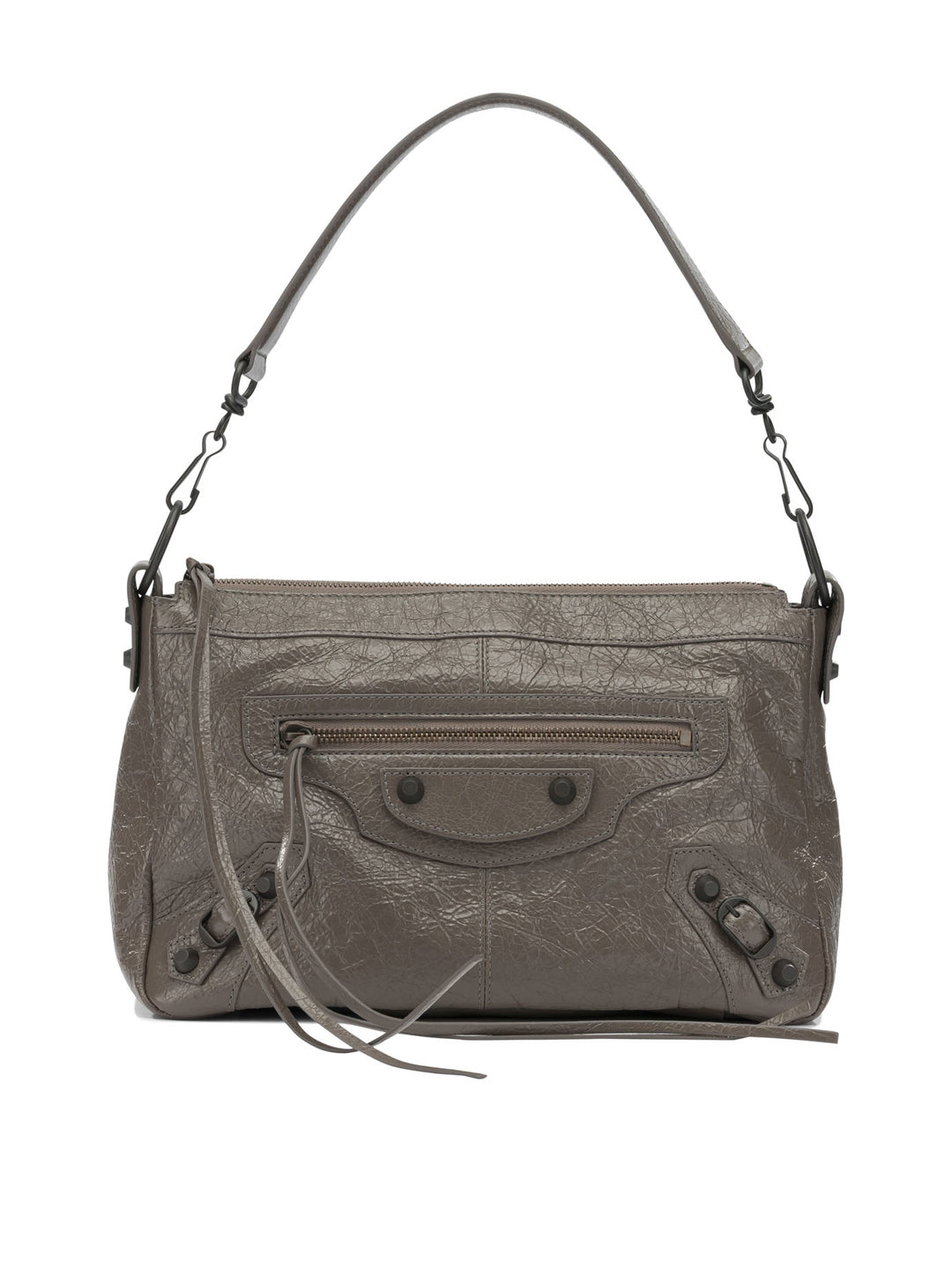 Balenciaga Le City Moto Shoulder Bags - Grey | ef7db14b22532eb1c83a0ba74a8fa4cff1df75d6