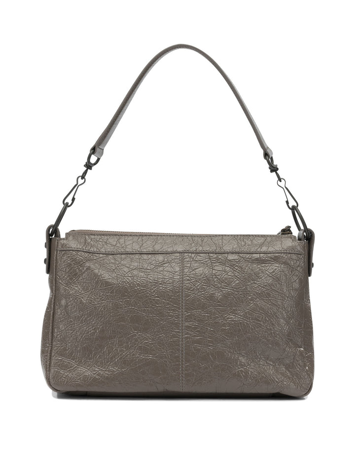 Balenciaga Le City Moto Shoulder Bags - Grey | 944f51f2d98b1c3ca4c7abee0814d6132ce2fed6