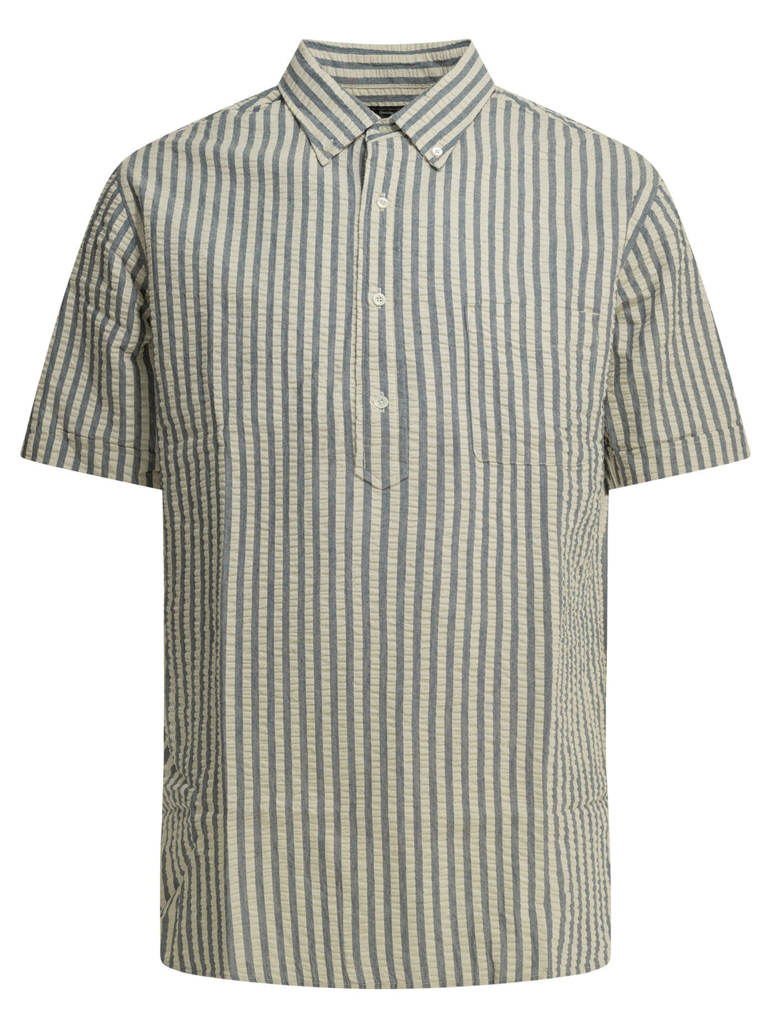 Beams Plus Casual Cotton Seersucker Shirt Shirts - Light blue | 65249b72a2730aa4d3e4e35a900ea95a6fb58123