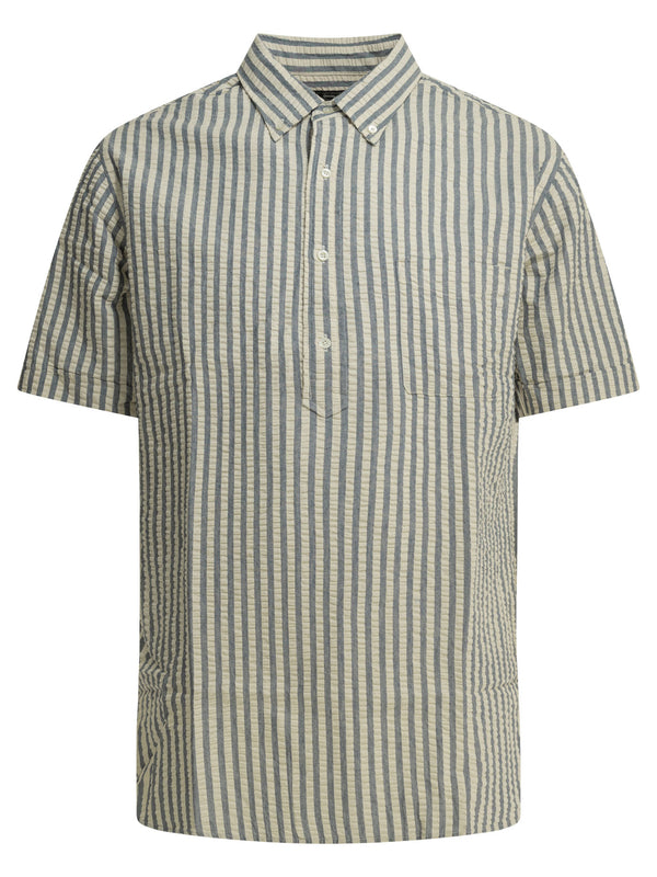 Casual Cotton Seersucker Shirt Shirts Light Blue