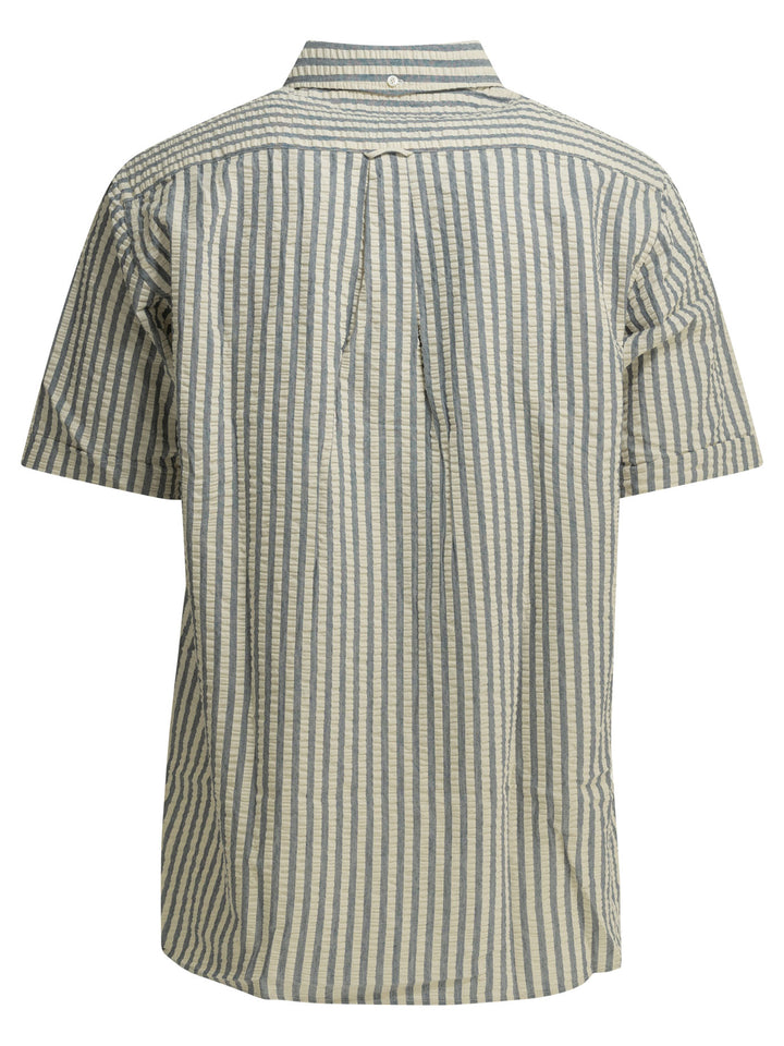 Beams Plus Casual Cotton Seersucker Shirt Shirts - Light blue | 34e8895d8cf69bd5c9ec2fae64c57e3646a31aec