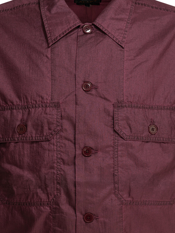 Beams Plus Mil Sht Shirts - Fuchsia | b3467c63030165f6ce63e3dd9e640f224254a537