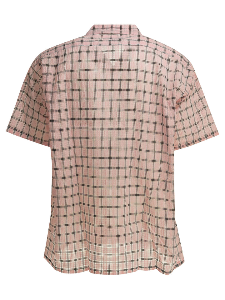 Beams Plus Open Collar Nylon Airy Plaid Shirts - Pink | 73b3d8dbd1cad949c846516e1f163a69510109a2