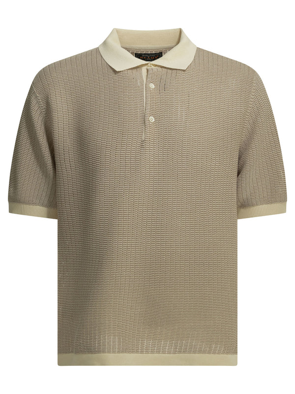 Polo Shirt With Buttons Made Of Washi Yarn Polo Shirts Beige