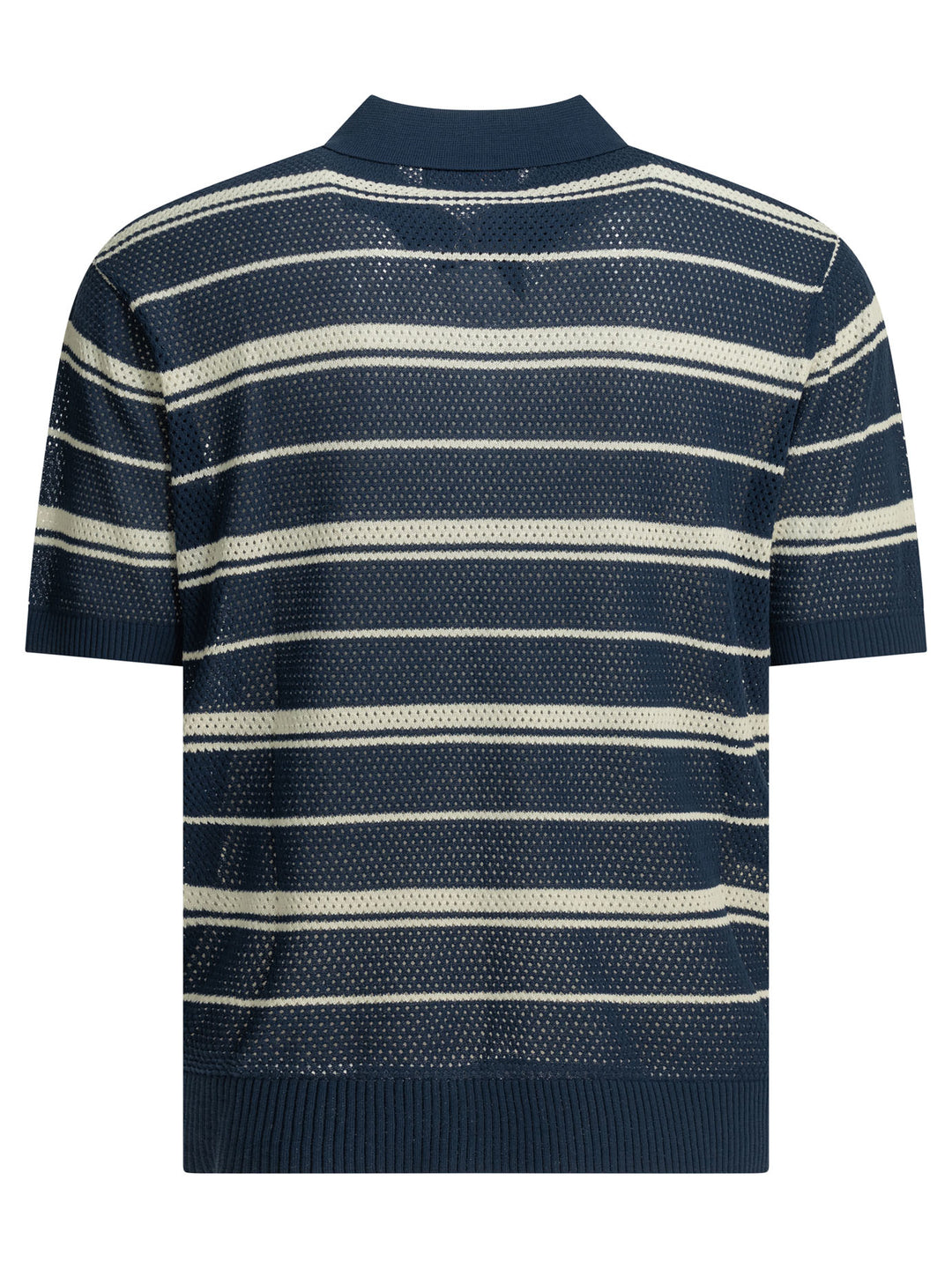 Beams Plus Striped Button-Down Polo Shirt Polo shirts - Blue | 7b7afdac7a7c6e4b653335650c84e184d44317df