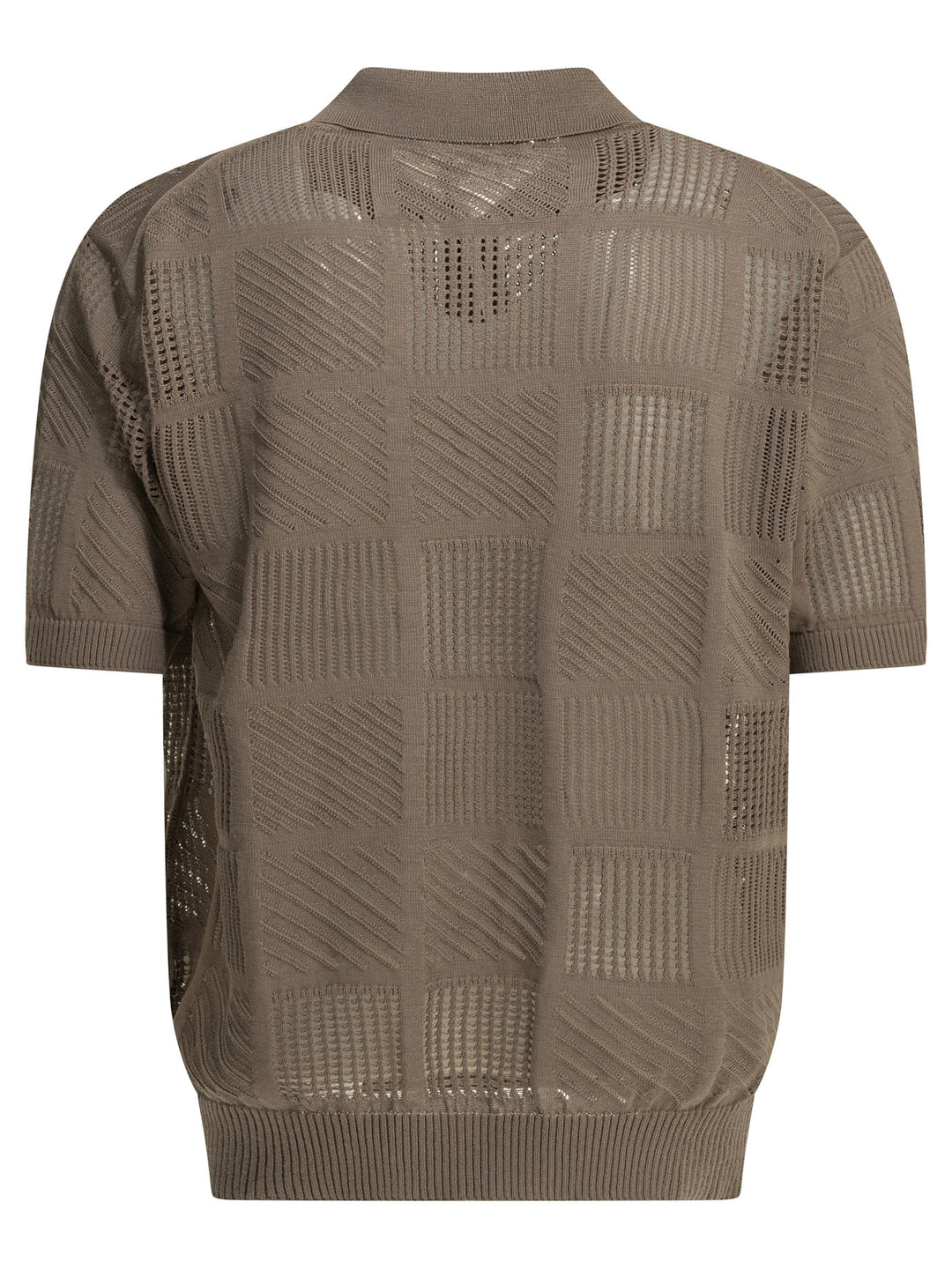 Beams Plus Textured Knit Button-Down Polo Shirt Polo shirts - Brown | f2eb4e1bdc7647bf9a8638d060bcb9589bac3d13