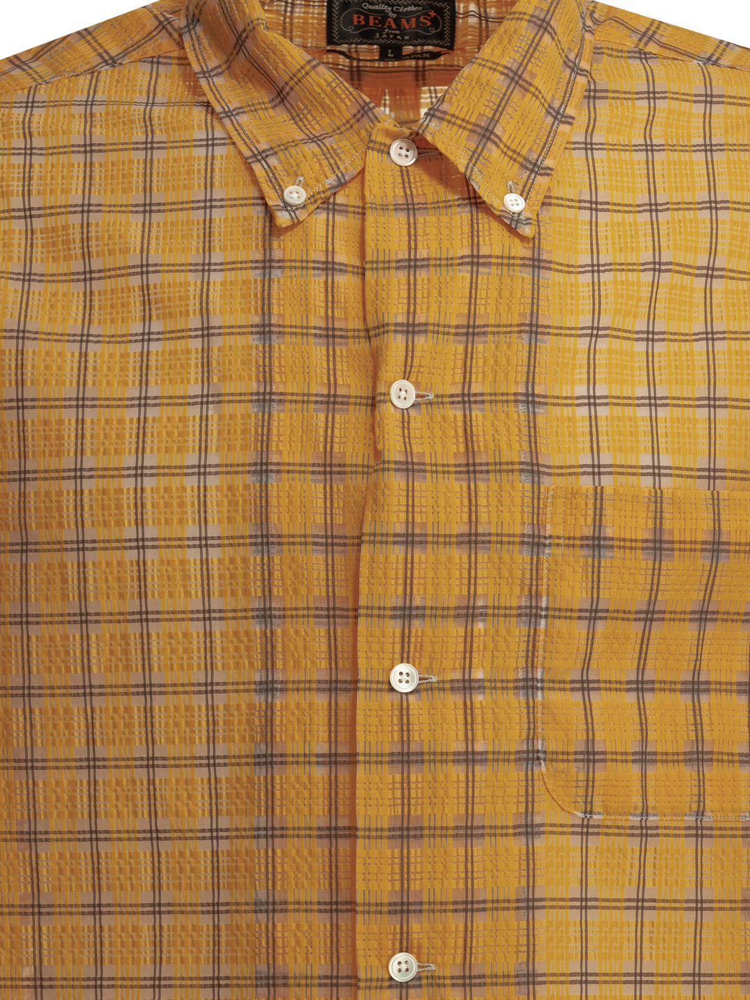 Beams Plus Open Db Nylon Airy Plaid Shirts - Orange | 86eaa7a03332fbeaddaa0412d02af3959950ca22