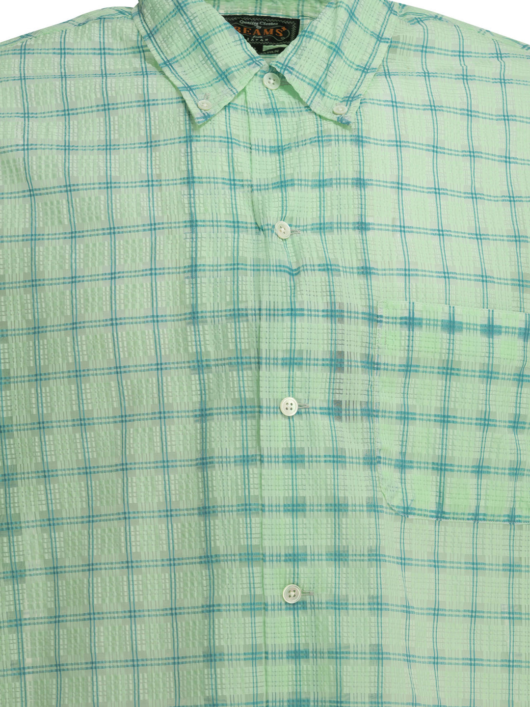 Beams Plus Open Bd Nylon Airy Plaid Shirts - Green | 15c8d9dfddf6936673ed5da64f9442e83ab11c00