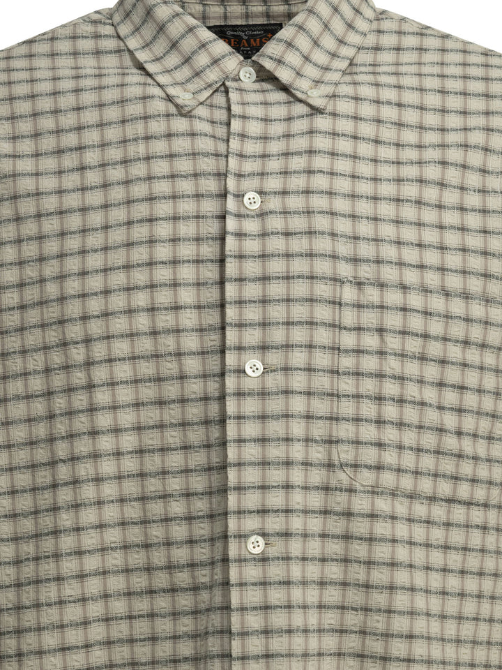 Beams Plus Open Bd Sucker Shirts - Beige | 05729d81eda0a2dd67c61a2604b47a769880390e