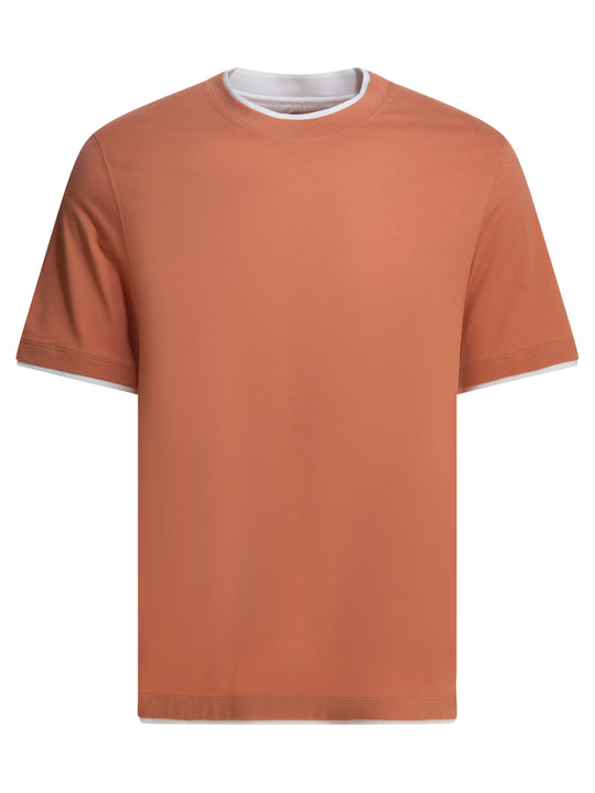 Faux Layering T-Shirts Orange